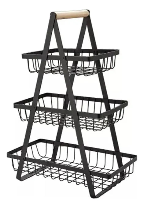 CANASTA ORGANIZADORA DE FRUTAS Y VERDURAS DE 3 NIVELES | MÁS ESPACIO, MÁS ORDEN Y MÁS ELEGANCIA PARA TU COCINA