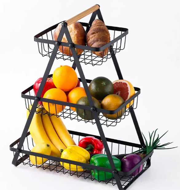 CANASTA ORGANIZADORA DE FRUTAS Y VERDURAS DE 3 NIVELES | MÁS ESPACIO, MÁS ORDEN Y MÁS ELEGANCIA PARA TU COCINA