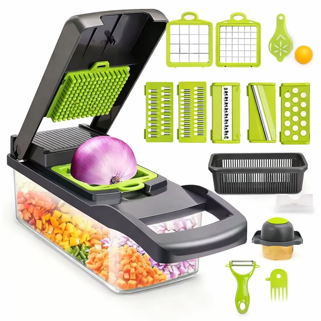 CORTADOR DE VERDURAS MULTIFUNCIONAL 16 EN 1 | MÁS RAPIDEZ, MENOS ESFUERZO EN TU COCINA