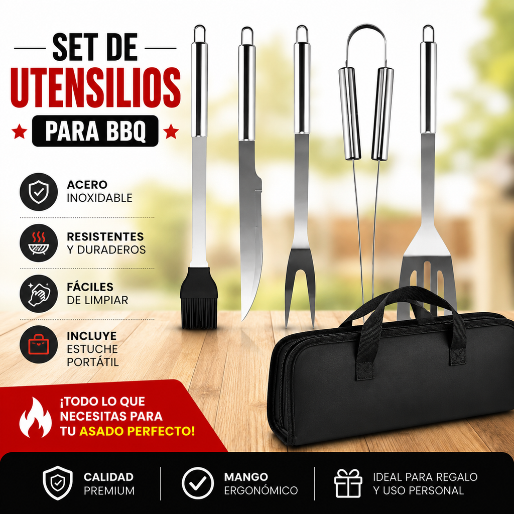Set de Barbacoa Premium 9 Piezas con Estuche