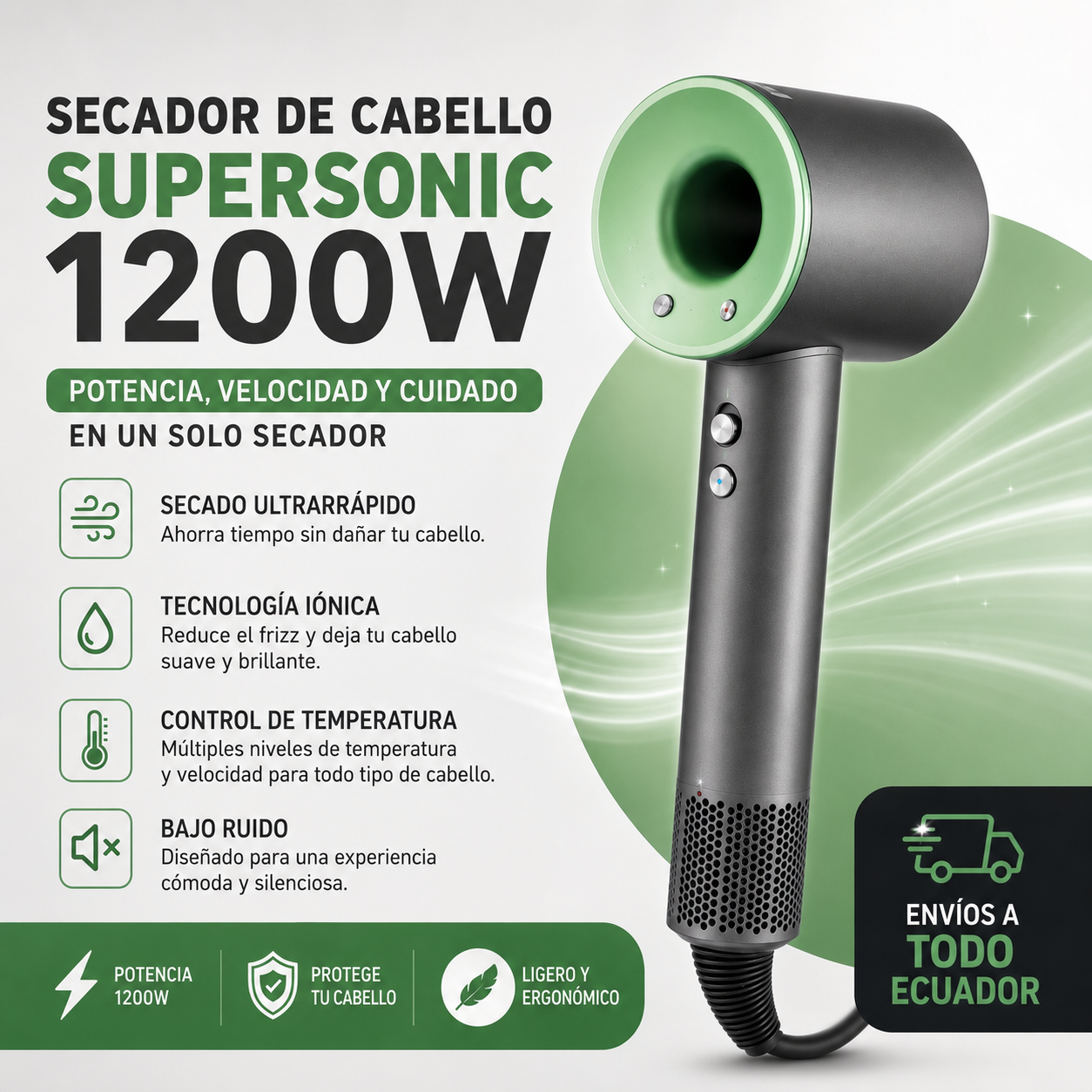 Secador supersonico 1.200 W