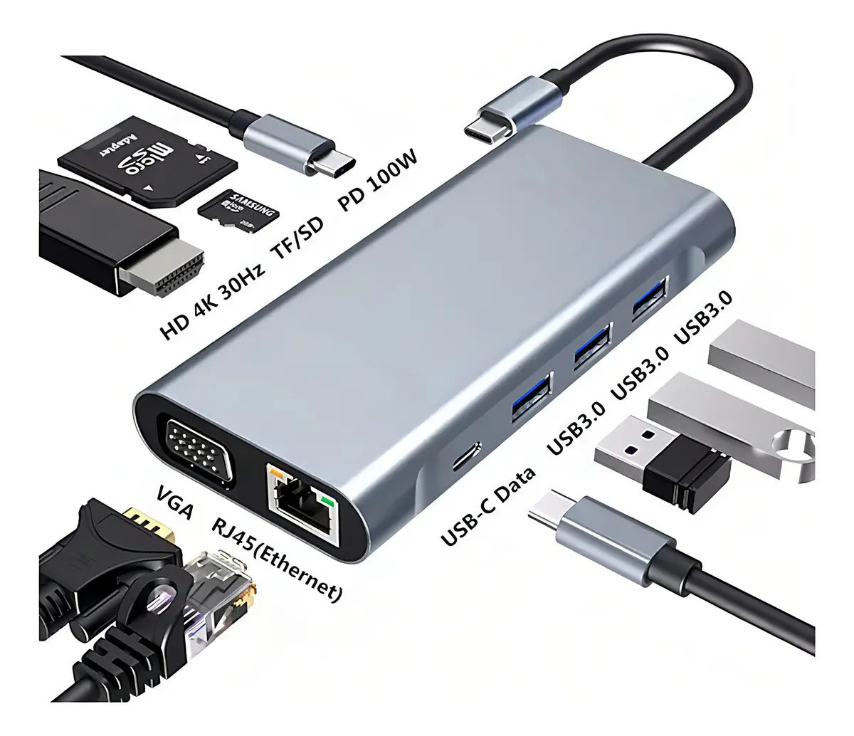 Adaptador HUB L 11 en 1