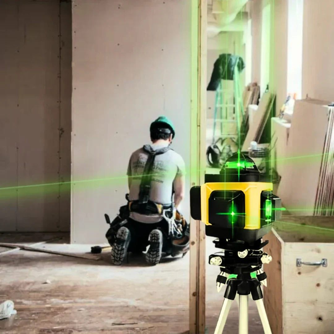 NIVEL LÁSER VERDE 4D – 16 LÍNEAS CON TRÍPODE